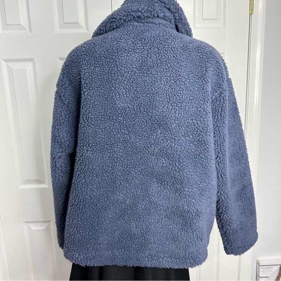 NIKE teddy bear fleece JACKET sports casual athletic blue white zipper NEW S - Picture 3 of 10